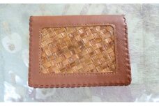 林寿工芸舎 定期入れ(8.5×11.5×1.7cmりんご樹皮加工)茶