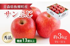 【園地指定・情熱サンふじ】糖度13度以上/約3kg/秀品/サンふじ　青森県　りんご　リンゴ　林檎　フルーツ　くだもの　果物