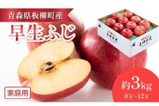 【一足早くふじの味・早生ふじ】家庭用/早生ふじ/約3kg　青森県　りんご　リンゴ　林檎　フルーツ　くだもの　果物