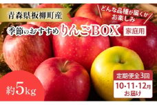 【定期購入3回】【どんな品種が届くかお楽しみ】季節のおすすめりんごBOX/家庭用/詰め合わせ/10月・11月・12月/約5kg　青森県　りんご　リンゴ　林檎　フルーツ　くだもの　果物