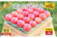 【 2月発送 】 糖度13度以上 おもてなし用 家庭用 葉とらず サンふじ 約 5kg 【 青森りんご 】 果物 フルーツ デザート 食後 青森県産 産地直送