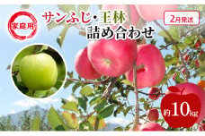[№5554-0225]りんご 【 2月発送 】 家庭用 サンふじ ・ 王林 詰め合わせ 約 10kg