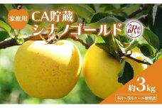 [№5554-0294]4月～5月 クール便発送 家庭用 訳あり CA貯蔵 シナノゴールド 約 3kg りんご リンゴ 林檎 果物 フルーツ わけあり 青森