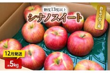 [№5554-0322]りんご【12月発送】糖度13度以上 シナノスイート おもてなし品  約5kg【青森りんご】