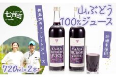 七戸町産 山ぶどうジュース（720ml×2本）【完熟 葡萄 ブドウ ジュース セット 果物 フルーツ 飲料 果汁 100% 無添加 常温 青森県 贈り物 贈答 ギフト プレゼント 美容 健康】【02402-0010】