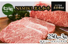 NAMIKI和牛ステーキ(250g×3枚)【国産 牛肉 ステーキ 冷凍 送料無料 青森県 七戸町 和牛 金子ファーム お祝い 贈り物 誕生日 お中元 夏 ギフト お肉 NAMIKI ご飯のお供】【02402-0212】