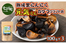 元気くんカケラクラフト袋（100g×3）【黒にんにく にんにく ガーリック 詰め合わせ 個包装 贈り物 贈答 ギフト のし 熨斗 東北 青森 七戸町】【02402-0329】
