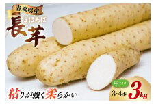長芋 まほろば長芋 中サイズ 3〜4本 セット 約 3kg [柏崎青果 青森県 おいらせ町 oi02ayo620004] ながいも 長いも 3キロ とろろ