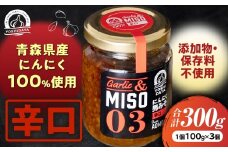 こうじなんばん【あとを引く辛さ！辛口100g×3個セット】【青森県産にんにく使用】青森県産 ごはんのお供 万能調味料 調味料 お土産 おつまみ にんにくペースト にんにく味噌 