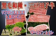 【黒毛和牛A4・B4等級以上】三戸田子牛豪華セット 合計3kg