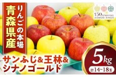 りんご【サンふじ＆王林＆シナノゴールド】セット 約5kg（計14～18玉）【2025年産・先行予約】★2025年12月上旬～12月下旬頃まで発送予定★ りんご 林檎 リンゴ 国産 旬 フルーツ 果物 贈答 土産 青森県 三戸町 R0315