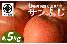 青森りんご サンふじ (大・中・小混合) 約5kg 【西村農園】 リンゴ 林檎 アップル あおもり 青森 青森県 南部町 三戸 南部 果物 くだもの フルーツ 3kg 以上 F21U-217