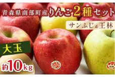 特選 (大玉)  青森産 完熟 りんご 約10kg サンふじ 王林 2種セット 【誠果園】 青森りんご リンゴ 林檎 アップル あおもり 青森 青森県 南部町 三戸 南部 澁川賞受賞 果物 くだもの フルーツ 3kg 5kg 以上 F21U-433