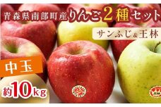 特 （中玉） 青森産 完熟 りんご 約10kg サンふじ 王林 2種セット 【誠果園】 青森りんご リンゴ 林檎 アップル あおもり 青森 青森県 南部町 三戸 南部 澁川賞受賞 果物 くだもの フルーツ 3kg 5kg 以上 F21U-223