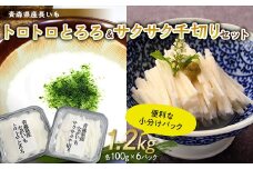 青森県産 長いも　トロトロとろろ・サクサク千切りセット1.2kg(100g×12パック) 【なんぶ農援】 便利な小分けパック　無添加 F21U-259