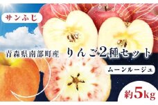 青森県 希少りんご サンふじ＆ムーンルージュ 約5kgセット 【泉山果樹園】 青森りんご ふじ ムーンルージュ リンゴ 林檎 アップル あおもり 青森 青森県 南部町 三戸 南部 果物 くだもの フルーツ 2種セット 3kg 以上 F21U-277