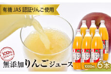 有機JAS認証りんご使用のりんごジュース 100%ストレート(無添加) 6本 【和楽堂りんご養生農苑】 青森りんご アップル リンゴ 林檎 フルーツ王国 青森県 南部町 ストレート 生ジュース 1L 1l 1000ml 果物 くだもの F21U-285