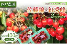 《農家直送》 さくらんぼ 佐藤錦＆紅秀峰 2パックセット バラ詰め 約200g×2【四戸農園】 青森県エコファーマー認定 小分け 400g F21U-313