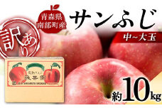 【訳あり】 青森産 完熟 りんご サンふじ （中～大玉） 約10kg 【誠果園】 青森りんご リンゴ 林檎 アップル あおもり 青森 青森県 南部町 三戸 南部 澁川賞受賞 果物 くだもの フルーツ 家庭用 規格外 わけあり ワケアリ 訳アリ F21U-389