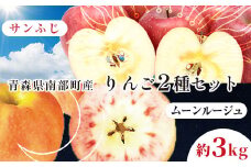 青森県 希少りんご サンふじ＆ムーンルージュ 約3kgセット 【泉山果樹園】 青森りんご ふじ ムーンルージュ リンゴ 林檎 アップル あおもり 青森 青森県 南部町 三戸 南部 果物 くだもの フルーツ 2種セット F21U-398