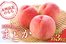 もぎたて発送 桃 まどか 特選 (大玉) 約3kg (7～11個) 【誠果園】 もも モモ 青森県 南部町 三戸 南部 果物 くだもの フルーツ F21U-456