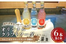 福田温泉水で作ったオリジナルクラフトソーダ6本セット (りんご・ゼネラルレクラーク・炭酸水) 【癒楽家福泉】 福田温泉 温泉 風呂 フロアワ オリジナル サイダー ソーダ リンゴ アップル 林檎 洋梨 ナシ 梨 炭酸 青森 南部町 F21U-493