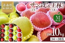 青森県産 サンふじ(3/4)・王林(1/4)セット Mサイズ 10kg 【佐々木あきおはるこ農園】 青森りんご リンゴ 林檎 アップル あおもり 青森県 南部町 三戸 果物 くだもの フルーツ F21U-560