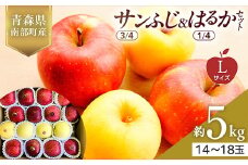 青森県産 サンふじ(3/4)・はるか(1/4)セット Lサイズ 5kg 【佐々木あきおはるこ農園】 青森りんご リンゴ 林檎 アップル あおもり 青森県 南部町 三戸 果物 くだもの フルーツ F21U-574