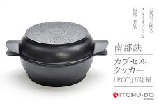 鉄分補給に最適 南部鉄器 カプセルクッカー「ポット」（浅型・深型）【直火対応】【IH200V対応】