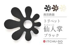 南部鉄器 トリベット仙人掌 SABOTEN（ブラック）