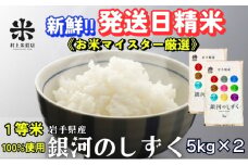 ★岩手の本気が生んだ米★銀河のしずく《特A 6年連続獲得中!》5kg×2 令和6年産 盛岡市産 ◆発送当日精米・1等米のみを使用したお米マイスター監修の米◆