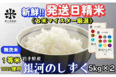 ★岩手の本気が生んだ米★銀河のしずく《特A 6年連続獲得中!》【無洗米】5kg×2 令和6年産 盛岡市産 ◆発送当日精米・1等米のみを使用したお米マイスター監修の米◆