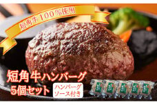 	肉専門レストラン「パイオニアファーム」　短角牛100%使用!　短角牛焼き上げハンバーグ5個セット