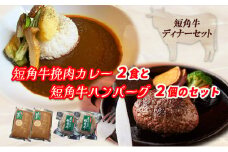 肉専門レストラン「パイオニアファーム」　短角牛焼き上げハンバーグ2個と短角牛挽肉カレー2食セット