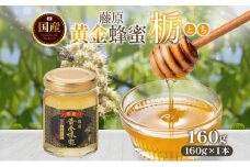 藤原黄金蜂蜜 栃 160g はちみつ とち 国産 単花蜜 朝しぼり 完熟 ハチミツ パン 菓子 トースト ホットケーキ ヨーグルト 調味料 隠し味 お取り寄せ 瓶 容器 常温 常備 送料無料 藤原養蜂場 岩手県 盛岡市