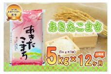 【12か月定期便】盛岡市産あきたこまち5kg×12か月