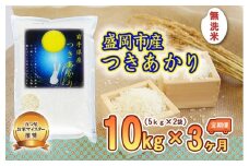 【6か月定期便】盛岡市産つきあかり無洗米10kg×6か月
