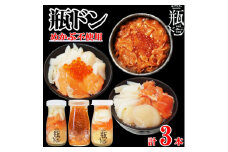 瓶ドン めかぶ不使用 3本 セット ホタテ サーモン イカ イクラ 使用 海鮮丼 冷凍 お取り寄せ_ 魚介 海鮮 瓶ドン セット 岩手県 宮古市 人気 おすすめ 送料無料 贈答 ギフト 牛乳瓶 三陸 名物 【1456000】