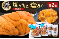 無添加焼うに2個・塩うに2本セット_ うに ウニ 雲丹 焼きうに 海鮮 酒の肴 お取り寄せグルメ 食べ比べ おつまみ おにぎりの具 海鮮丼 無添加 プレゼント 贈答 おすすめ 人気 送料無料 岩手県 宮古市 【1522348】