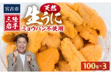 ＜2026年4月下旬以降順次発送＞天然生うに100g×3パック岩手県産　ミョウバン不使用【1625398】