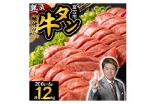 三陸宮古の塩を使用した熟成牛タンスライス味付け1.2kg＜タン先セット＞【1636519】