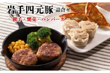 カスイ 岩手四元豚（ 餃子 ・ 焼売 ・ ハンバーグ ）詰合せ 【089】