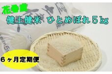 【６ヶ月定期便】岩手花巻産ひとめぼれ「健土健米」５㎏ 【306】