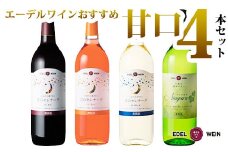 岩手県花巻産 甘口飲み比べエーデルワイン厳選４本セット 【386】