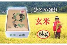 ≪令和6年産≫　減農薬栽培　岩手花巻産ひとめぼれ玄米５kg 【509】