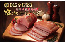 【お中元にオススメ！】岩手県産豚肉使用 塩こうじ ロースハム・ベーコンギフトセット ／ 国産 ハムギフト 贈り物 塩麹 ハムブロック ベーコンブロック のしOK 【537】