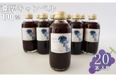 砂糖不使用 ブドウだけ！ 濃厚キャンベルジュース小瓶（180ml）20本セット 【615】