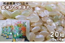 玄米ひとめぼれ 「残留農薬０の米®」 20kg（5kg×4袋） 【720】