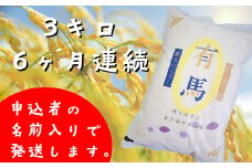 【6ヶ月定期便】銀河のしずく白米3㎏ 【1032】