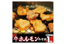味付け牛ホルモン 秘伝のたれ漬け みそ味 1kg（500g×2パック） 【1157】